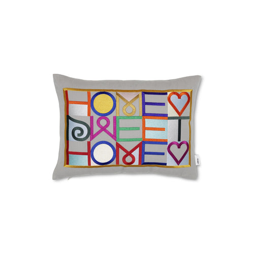 エンブロイダリー ピロー ホーム スイート ホーム ライトグレー Vitra